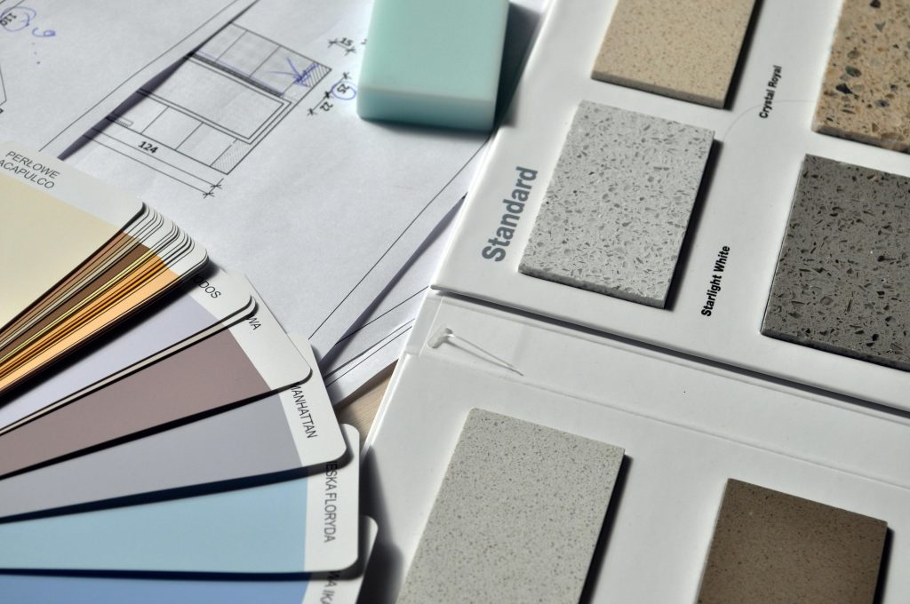 échantillon couleur peinture et plan 2D